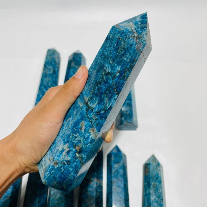 10 Pieces Large Blue Apatite Tower