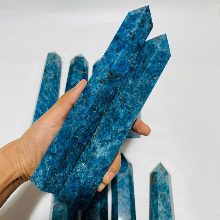 10 Pieces Large Blue Apatite Tower