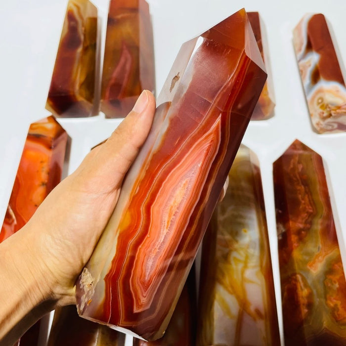 10 Pieces Large Carnelian Crystal Tower