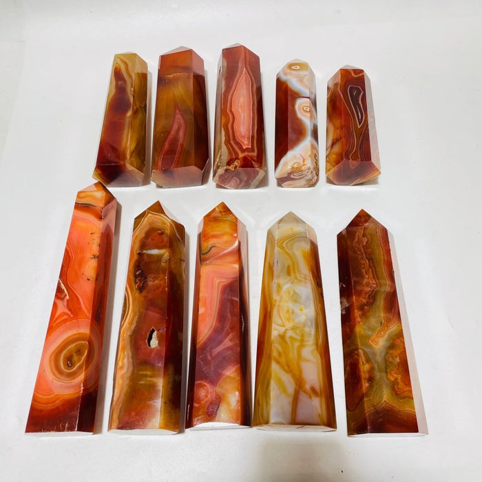 10 Pieces Large Carnelian Crystal Tower