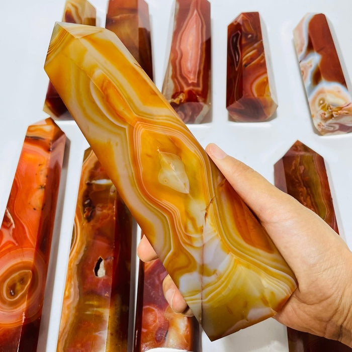 10 Pieces Large Carnelian Crystal Tower