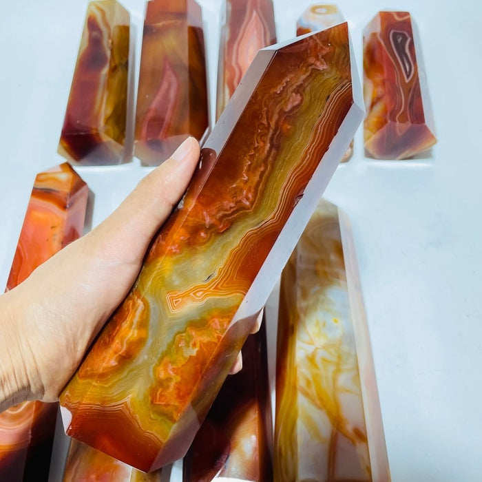 10 Pieces Large Carnelian Crystal Tower