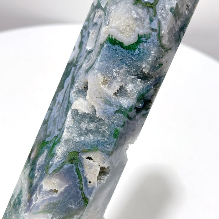 10 Pieces Moss Agate Tower Points Mixed Size Closeout(5.6-10.5in)