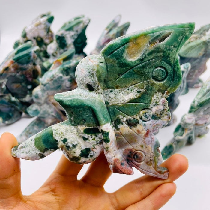 10 Pieces Ocean Jasper Butterfly Fairy Carving