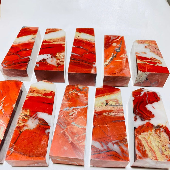 10 Pieces Red Jasper Fat Tower Points