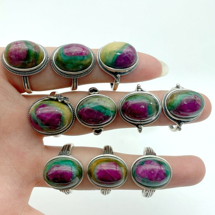 10 Pieces S925 Different Styles Ruby In Kyanite Ring