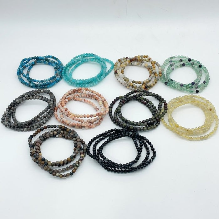 10 Types Mini Beads 4mm Bracelet Wholesale Golden Rutile Fluorite Dragon Blood Stone
