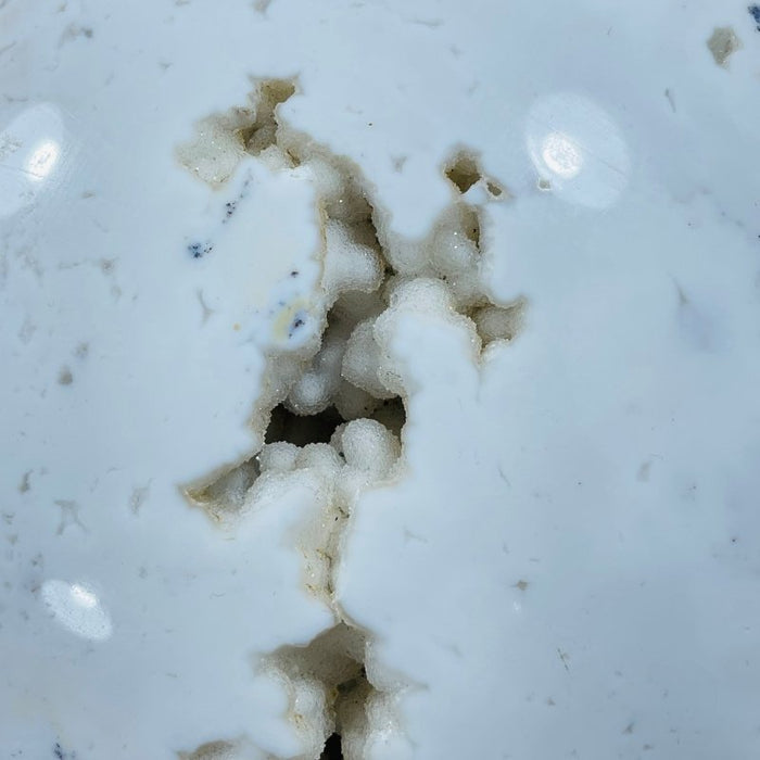 10.2inch Large White Rhyolite Geode Sphere