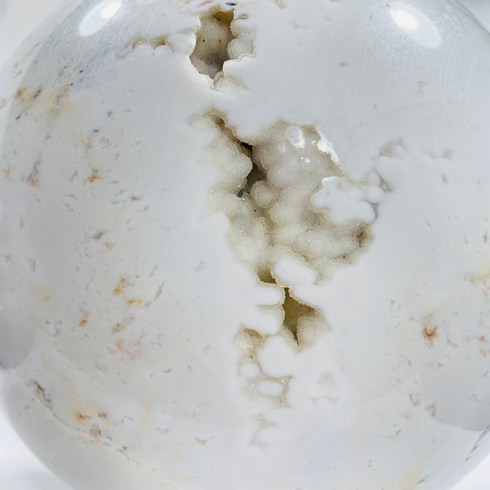 10.2inch Large White Rhyolite Geode Sphere