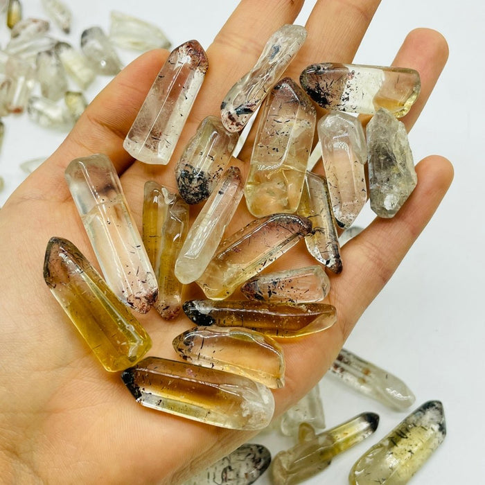 105 Pieces Polished Strawberry Crystal Lepidocrocite Super 7 Points For DIY Pendant