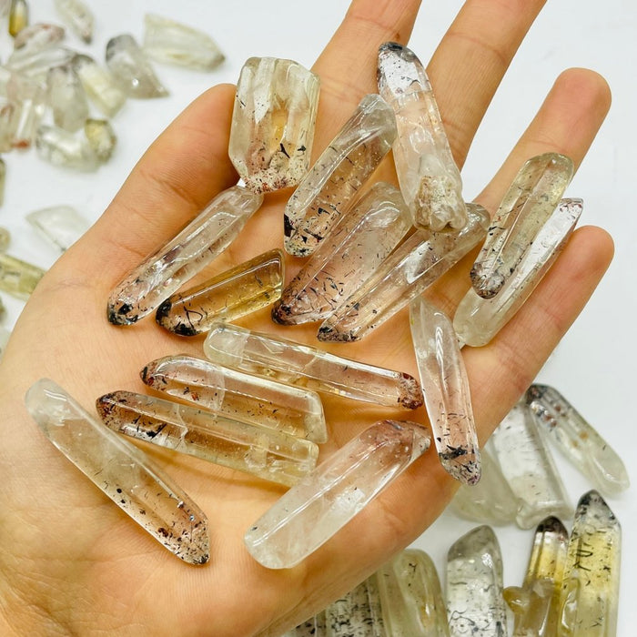 105 Pieces Polished Strawberry Crystal Lepidocrocite Super 7 Points For DIY Pendant