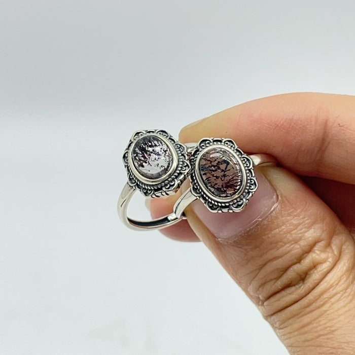 11 Pieces Beautiful Cacoxenite Super7 Amethyst Sterling Silver Different Styles Ring