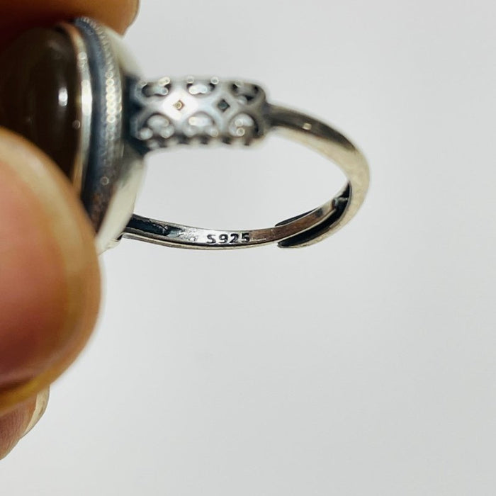 11 Pieces Black Rainbow Sun Stone Different Styles Sterling Silver Ring