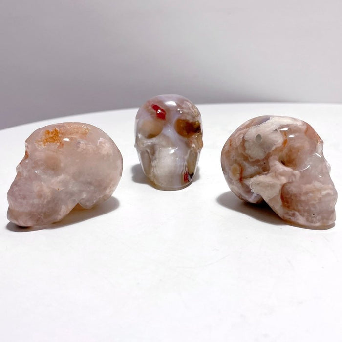 11 Pieces Druzy Geode Sakura Flower Agate Skull Carving
