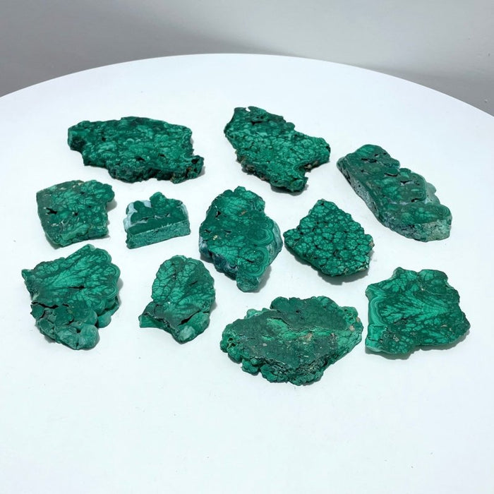 11 Pieces High Quality Beautiful Malachite Slab