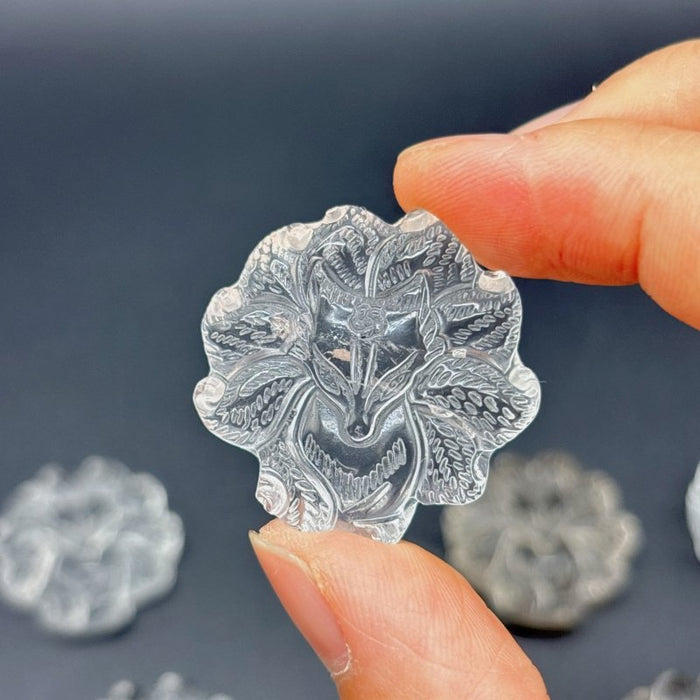 11 Pieces High Quality Clear Quartz Nine-tailed Foxes Carving