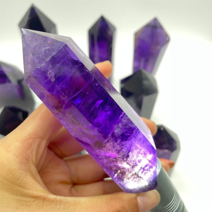 11 Pieces High Quality Deep Purple Amethyst Points