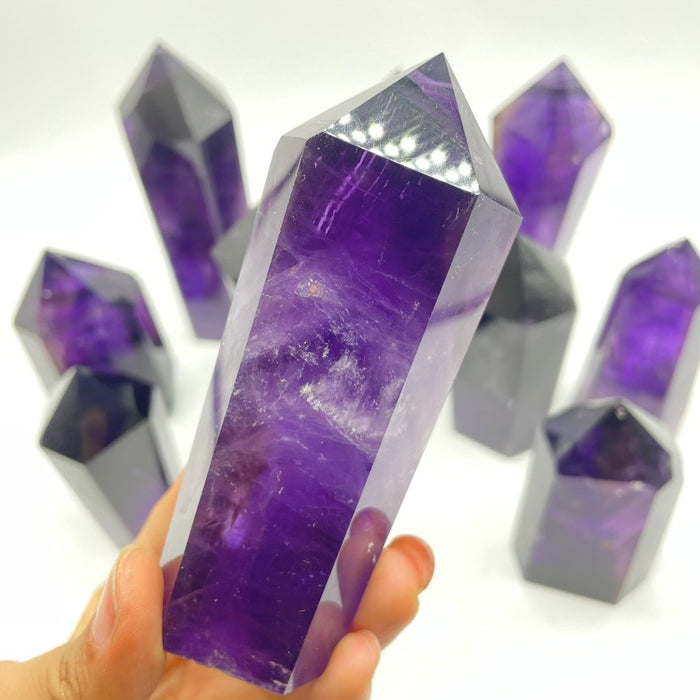 11 Pieces High Quality Deep Purple Amethyst Points