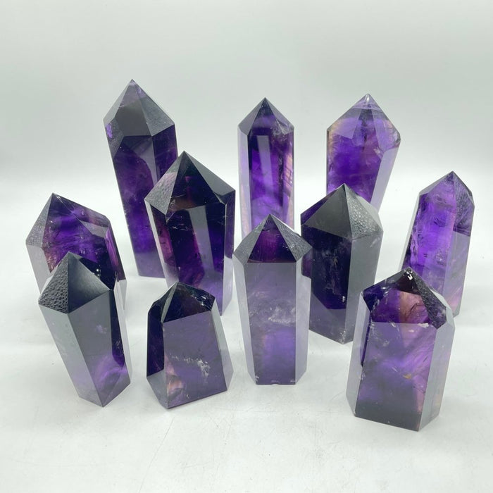 11 Pieces High Quality Deep Purple Amethyst Points