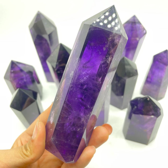 11 Pieces High Quality Deep Purple Amethyst Points