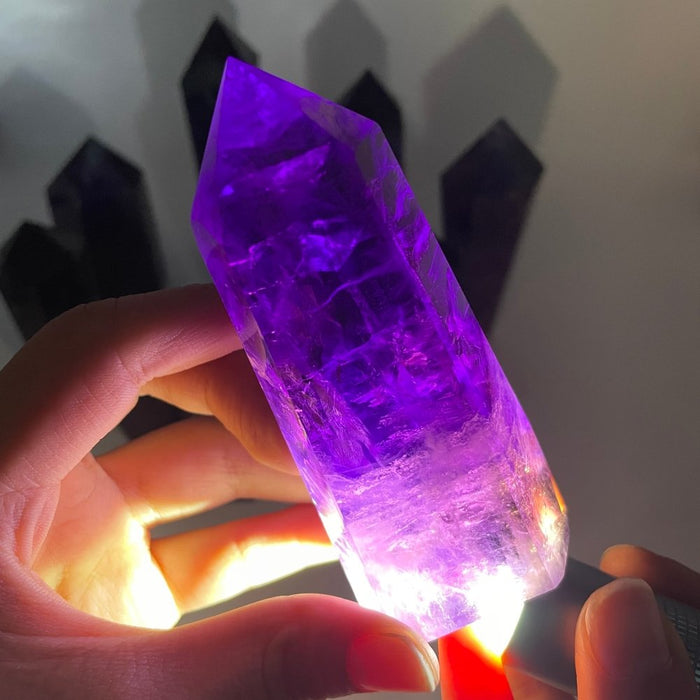 11 Pieces High Quality Deep Purple Amethyst Points