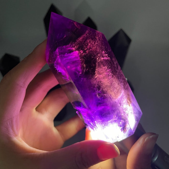 11 Pieces High Quality Deep Purple Amethyst Points