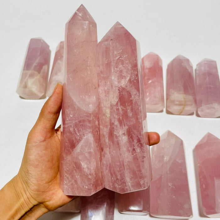 14 Pieces Fat Rose Quartz Points
