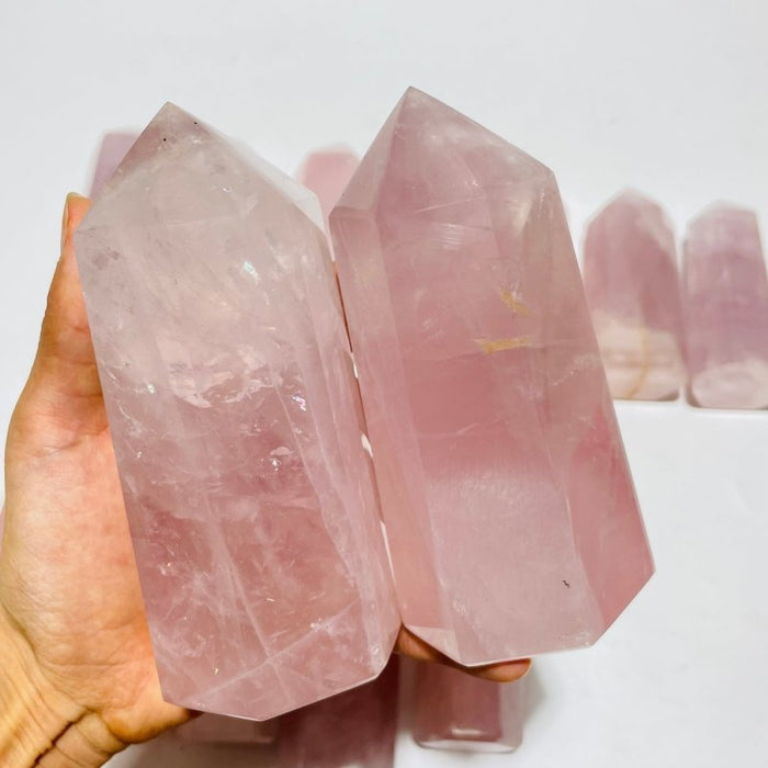 14 Pieces Fat Rose Quartz Points