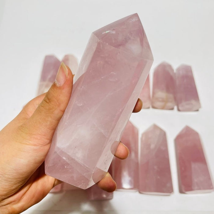 14 Pieces Fat Rose Quartz Points