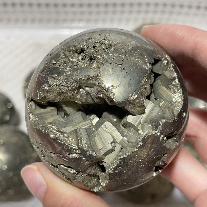 11 Pieces High Quality Pyrite Crystal Sphere Ball