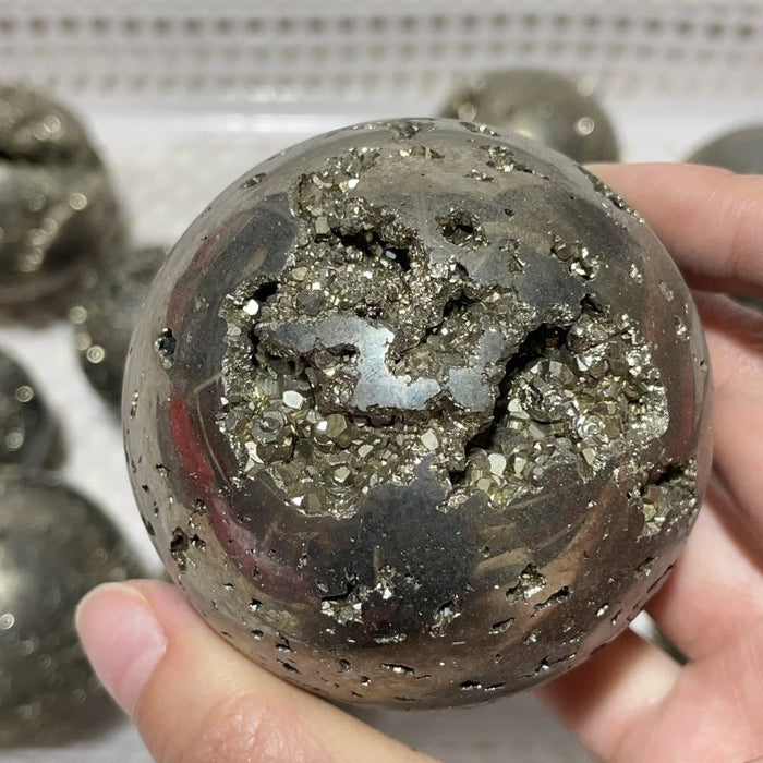 11 Pieces High Quality Pyrite Crystal Sphere Ball