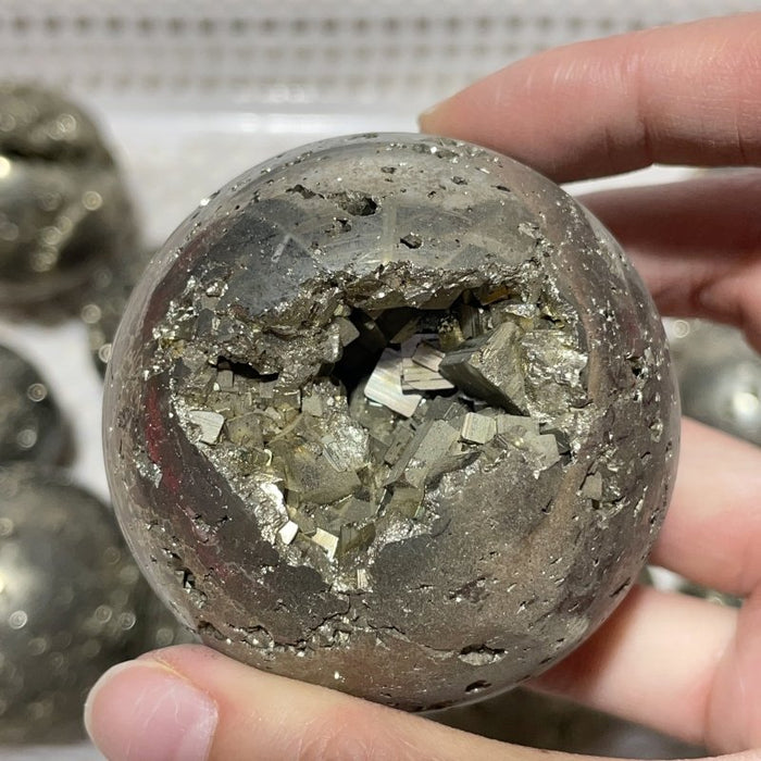 11 Pieces High Quality Pyrite Crystal Sphere Ball