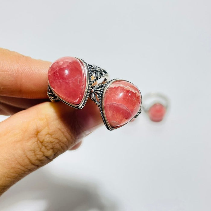 11 Pieces High Quality Rhodochrosite Sterling Silver Ring