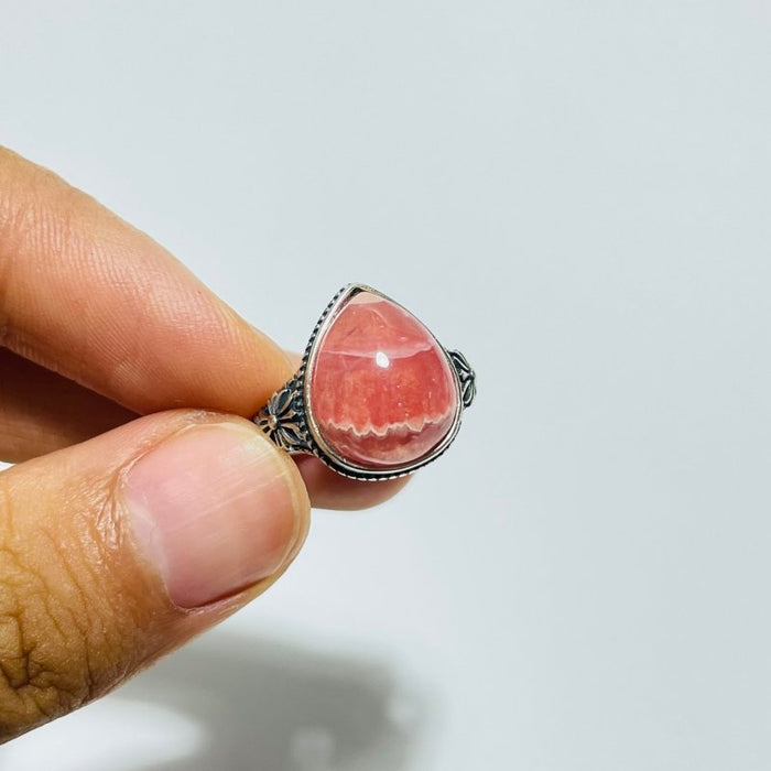11 Pieces High Quality Rhodochrosite Sterling Silver Ring