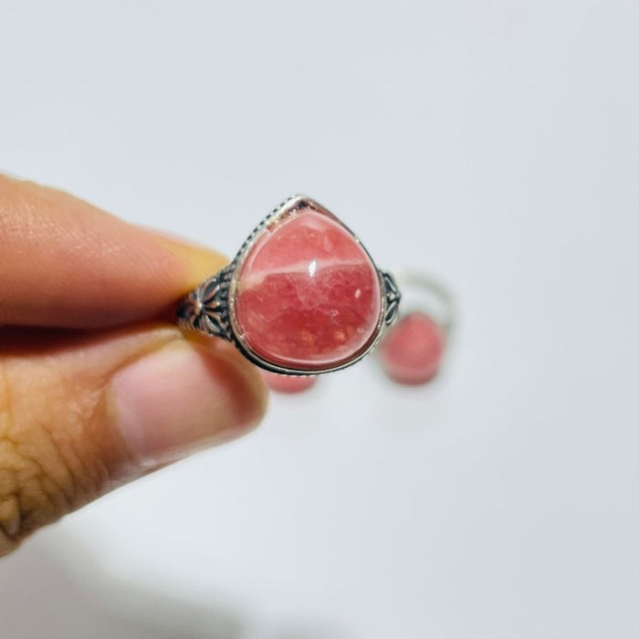 11 Pieces High Quality Rhodochrosite Sterling Silver Ring