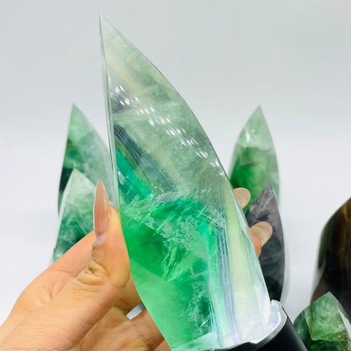 11 Pieces Large Rainbow Fluorite Mixed Color Flame High Quality