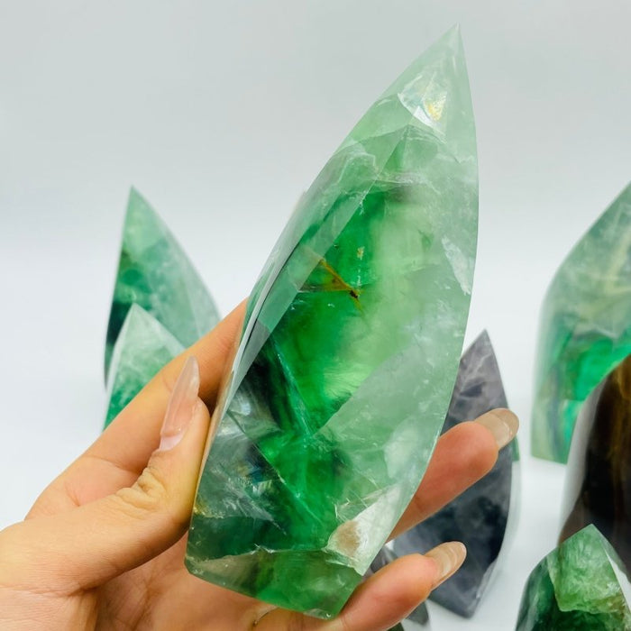 11 Pieces Large Rainbow Fluorite Mixed Color Flame High Quality
