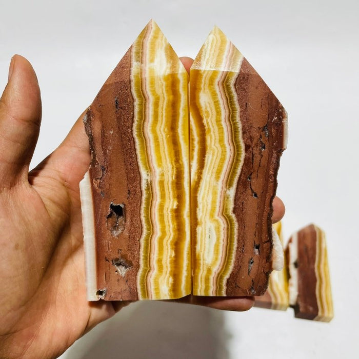 11 Pieces Yellow Calcite Points