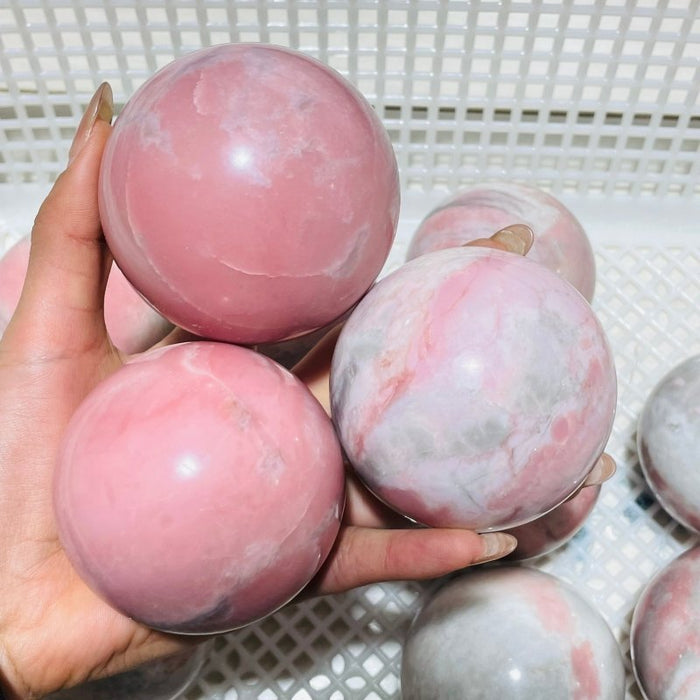 11 Pieces Natural Pink Opal Spheres