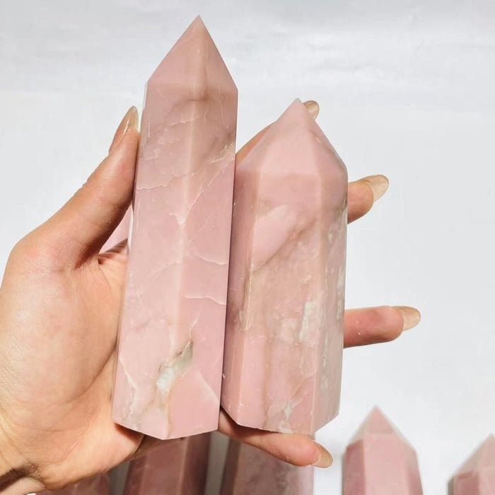 11 Pieces Pink Opal Crystal Tower