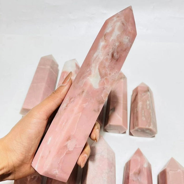 11 Pieces Pink Opal Crystal Tower