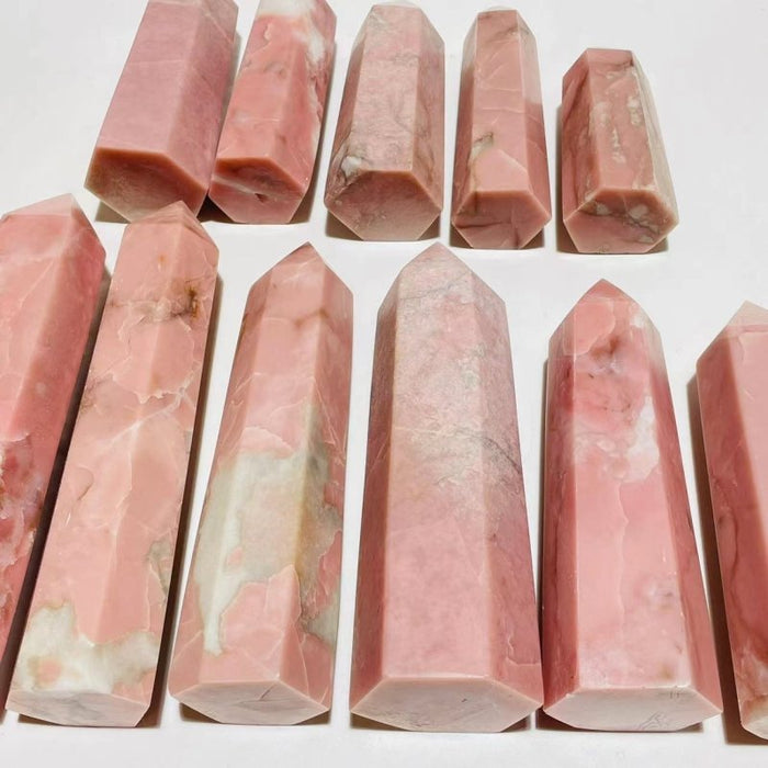 11 Pieces Pink Opal Crystal Tower