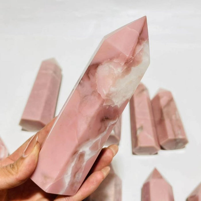 11 Pieces Pink Opal Crystal Tower