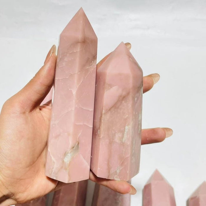 11 Pieces Pink Opal Crystal Tower