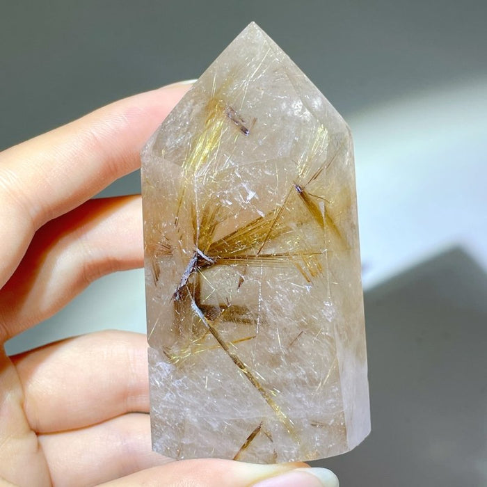 11 Pieces Unique Gold Rutilated Quartz Points