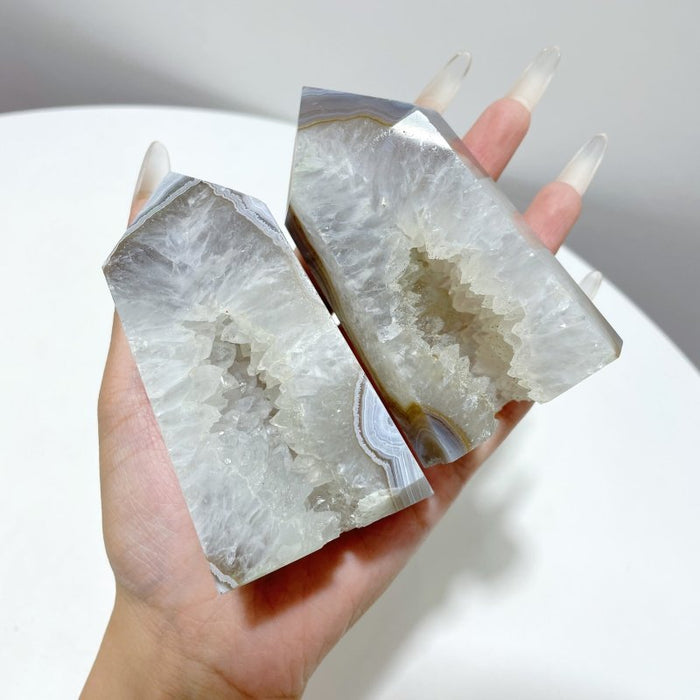 11 Pieces Unique Large Agate Geode Druzy Points