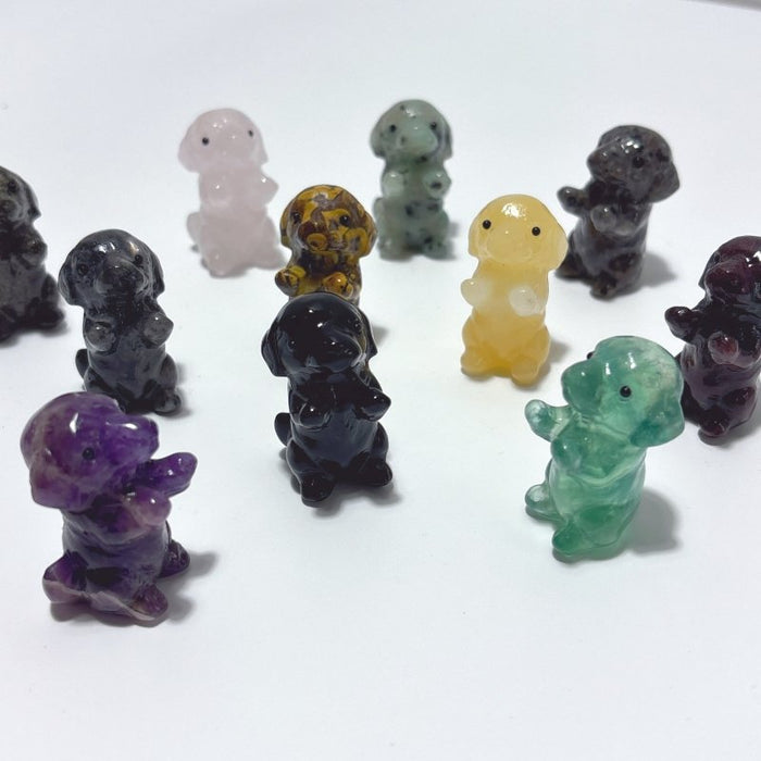11 Types Dog Carving Wholesale Obsidian Pyrite Yooperlite