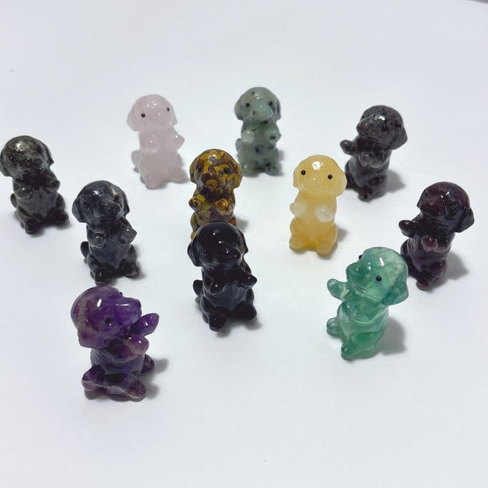 11 Types Dog Carving Wholesale Obsidian Pyrite Yooperlite