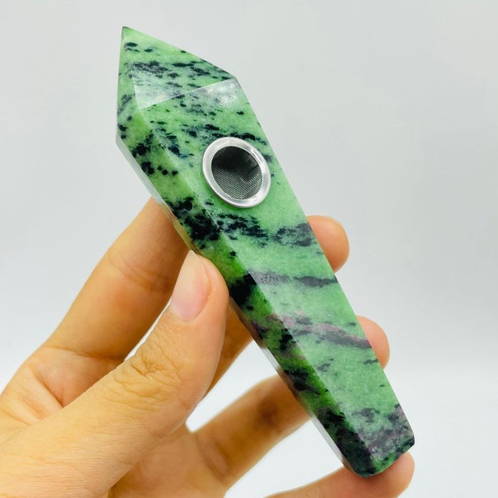 11 Types Side Hole Crystal Pipes Sodalite Apatite Rose Quartz Wholesale
