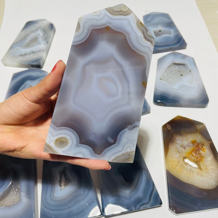12 Pieces Agate Geode Druzy Tower Point Wholesale